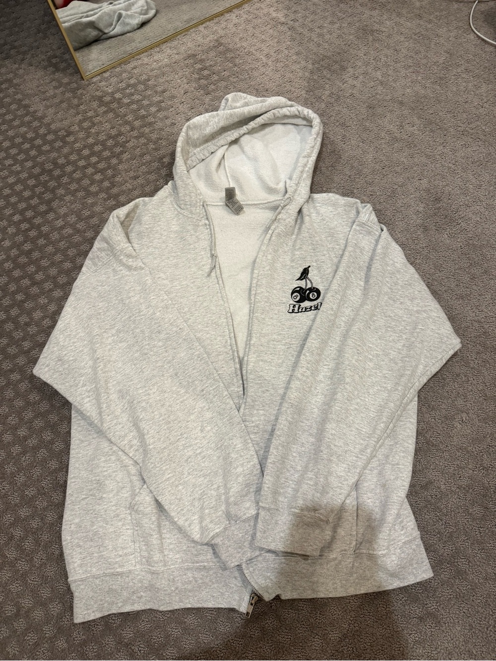 Light Gray Zip Hoodie - Casual Hooded Sweater